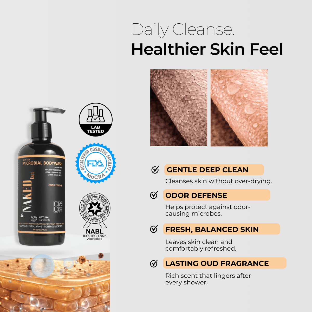 SMCT Base OUD Bodywash - Removes Tan, Fights Body Acne, Strawberry Skin