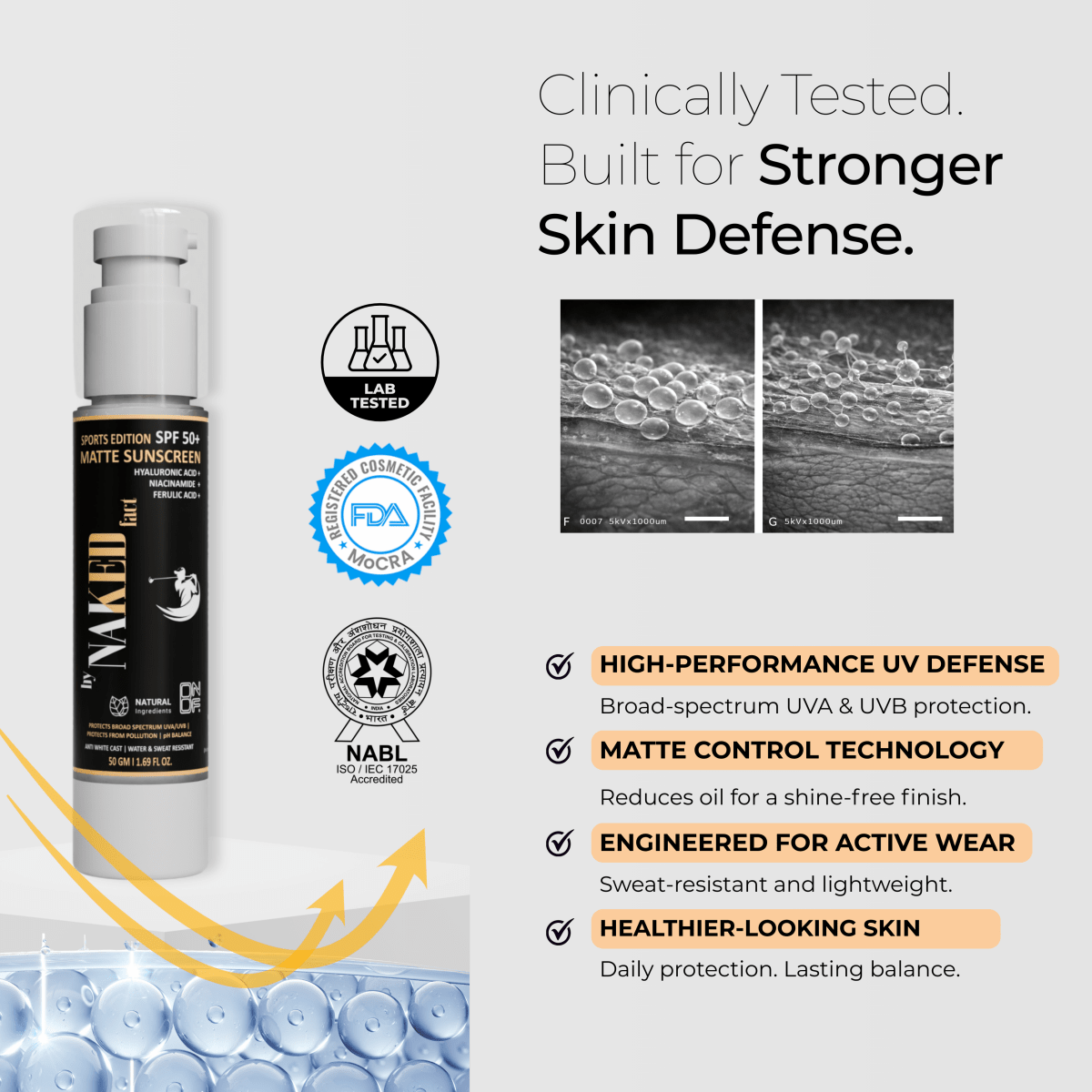 Sports Edition SPF 50+ Matte Sunscreen- For Broad Spectrum UVA/UVB & Anti White Cast