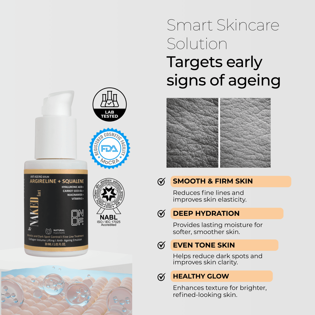 Argireline + Squalene Collagen++  Anti-Aging Face Serum for Fine Lines