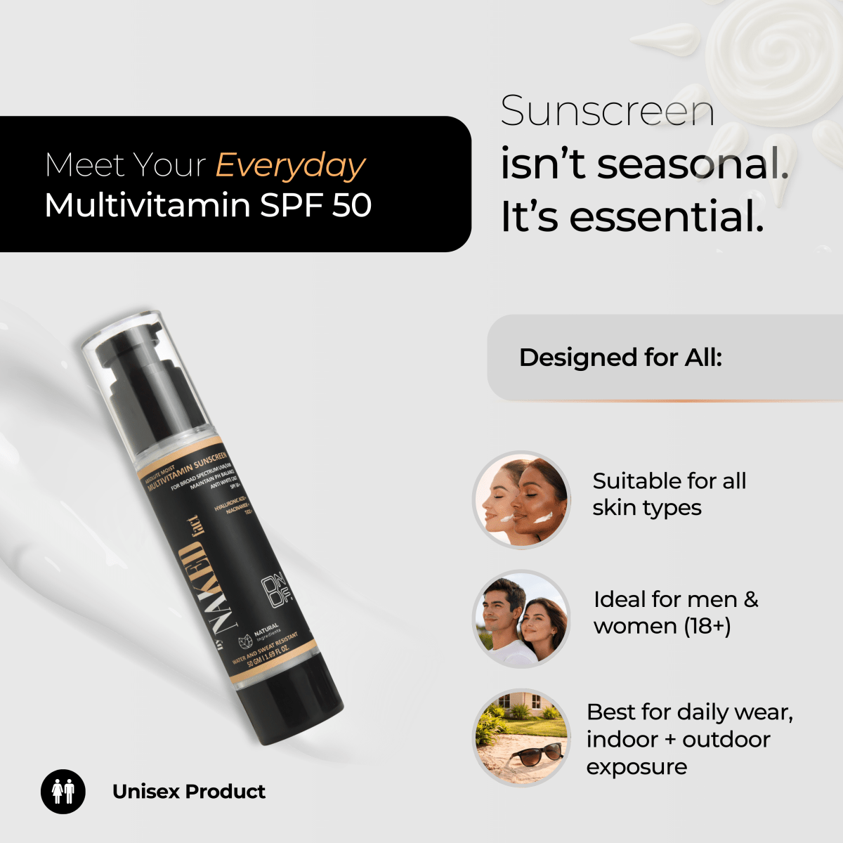 Multivitamin SPF 50 Sunscreen for Sun Protection