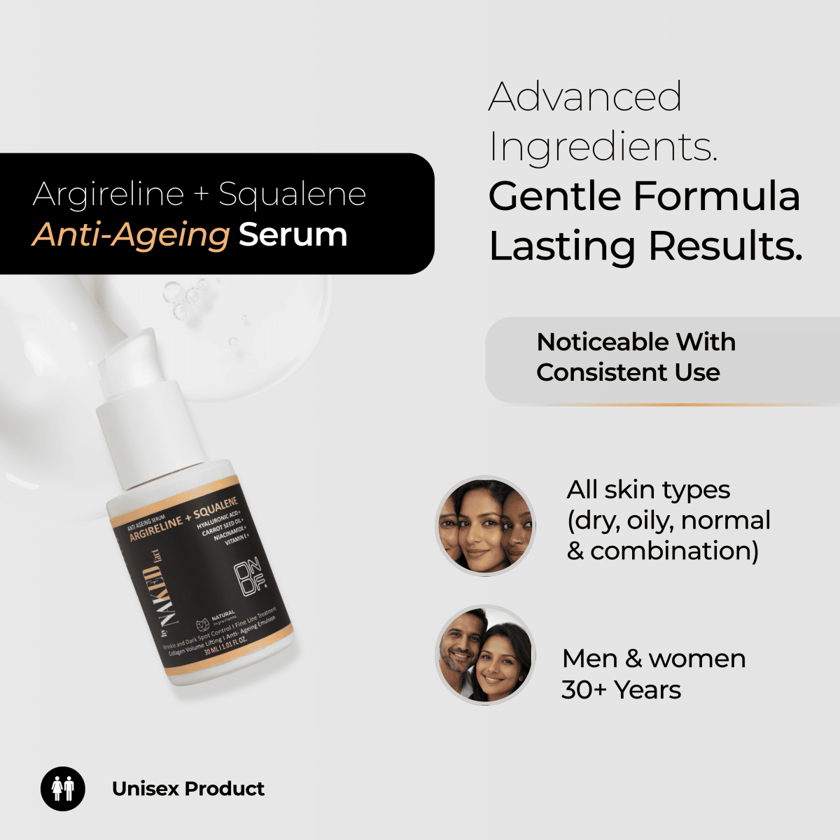 Argireline + Squalene Collagen++  Anti-Aging Face Serum for Fine Lines