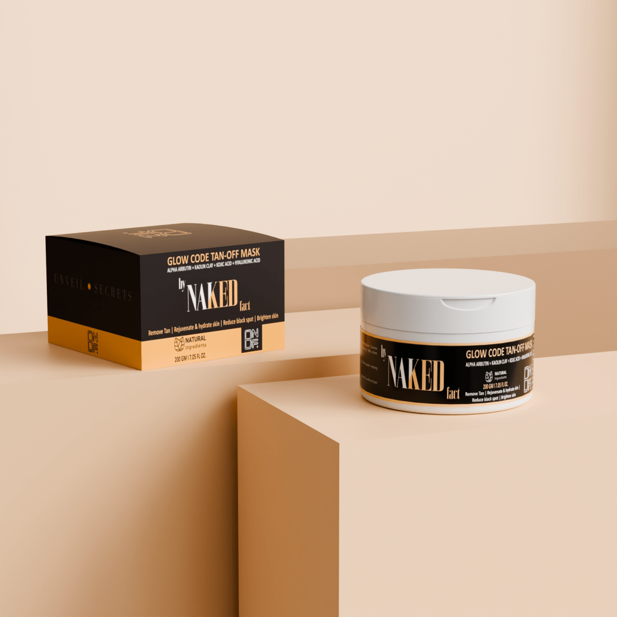 Glow code tan-off mask